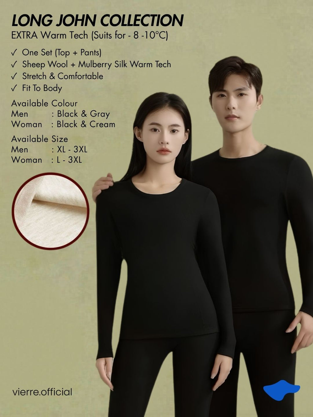 WOMAN / MAN - EXTRA Warm Tech Longjohn (SUITS FOR - 8 ~ 8°C)