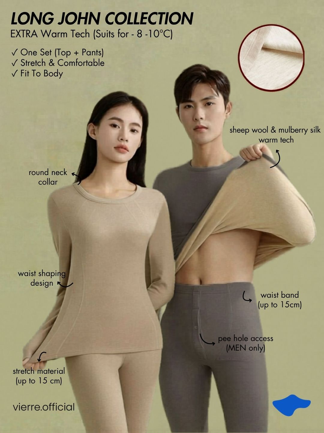 WOMAN / MAN - EXTRA Warm Tech Longjohn (SUITS FOR - 8 ~ 8°C)