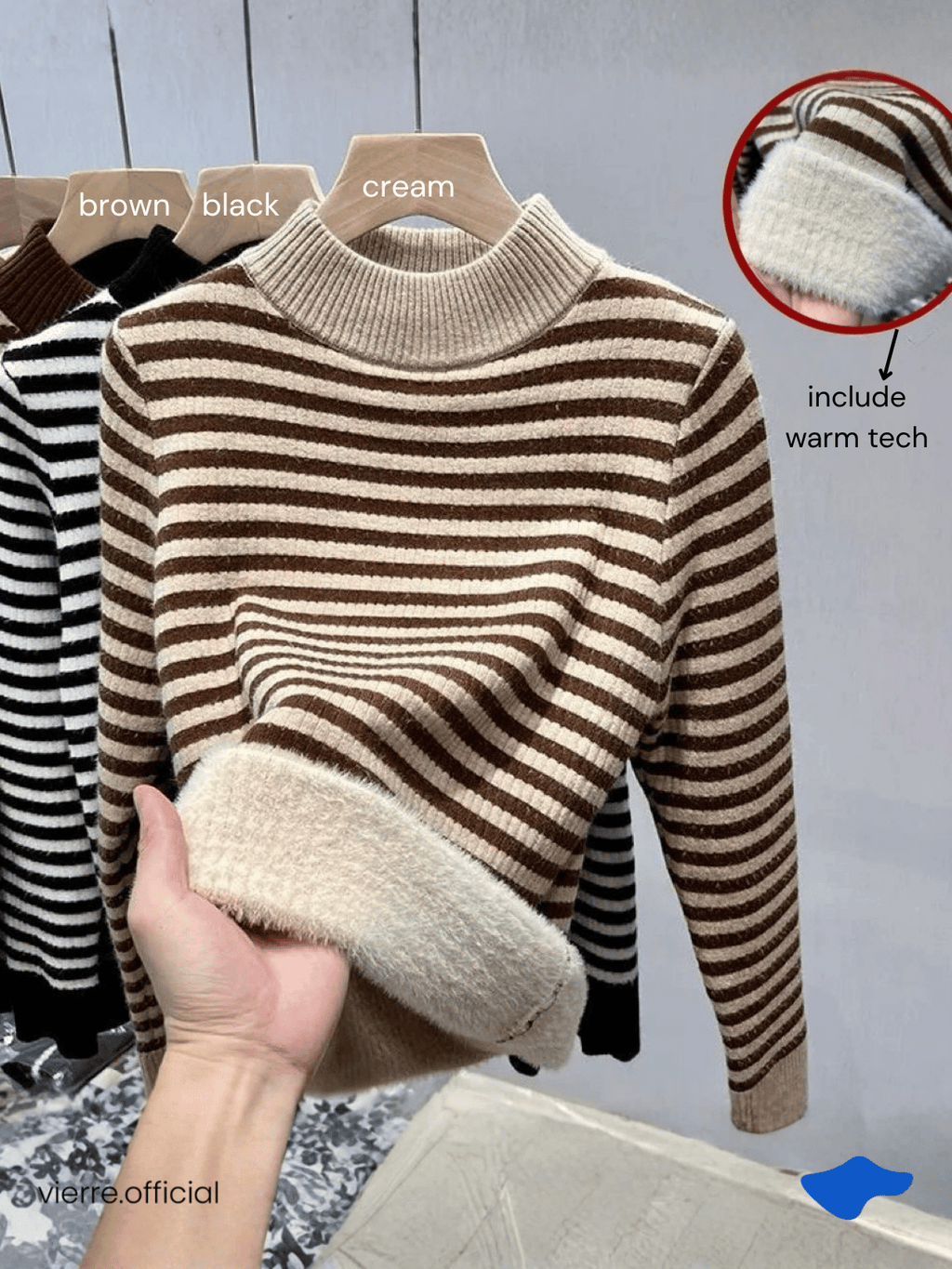 WOMAN - Loewy Stripes Warm Tech Top