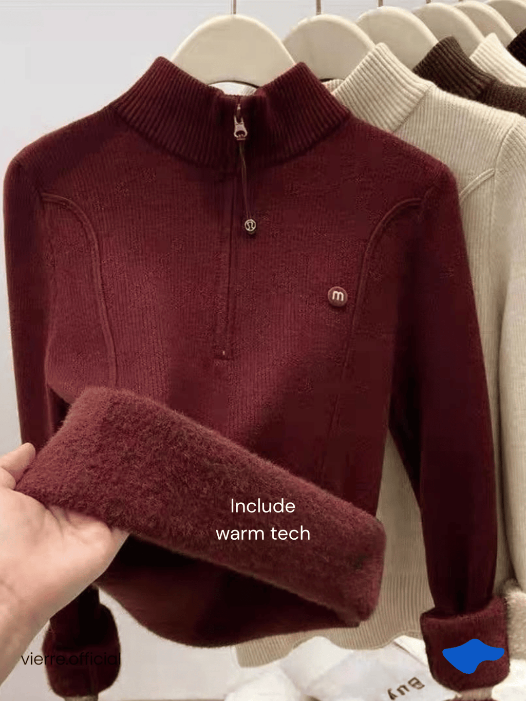 WOMAN - M Zip Warm Tech Top