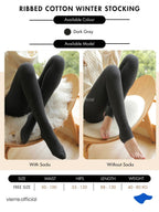 Woman - Ribbed Cotton Winter Stocking
