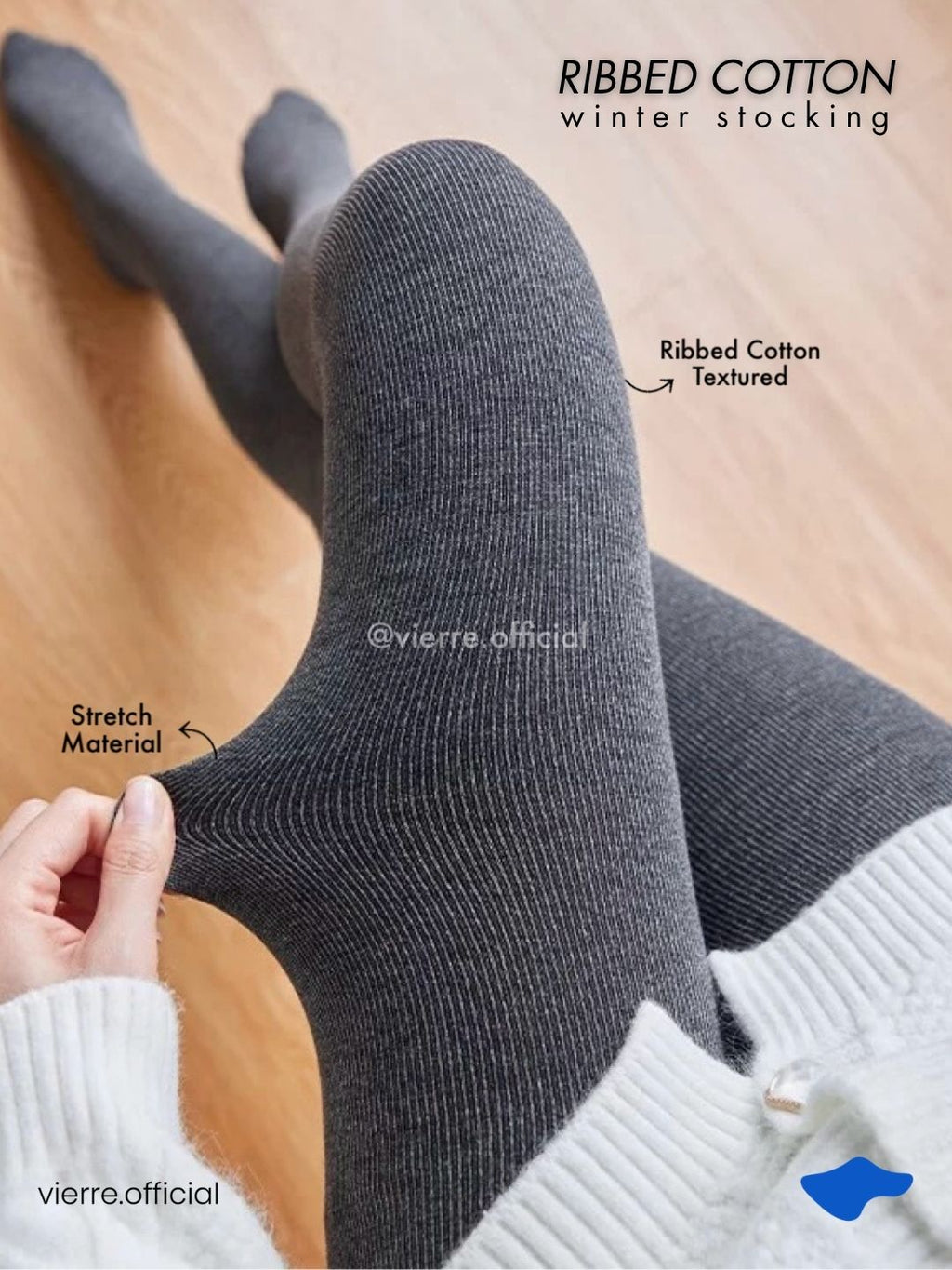 Woman - Ribbed Cotton Winter Stocking