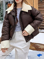 WOMAN - Rose Leather Puff Coat