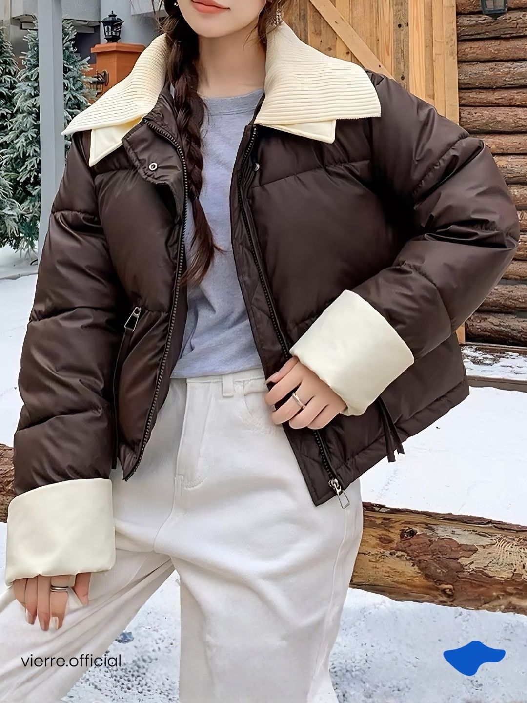 WOMAN - Rose Leather Puff Coat
