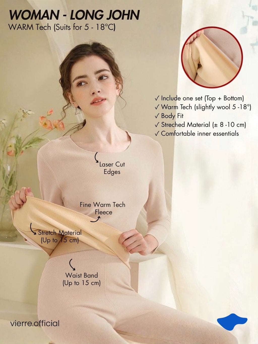 WOMAN / MAN - WARM Tech Longjohn (Suits for 5 - 18°C)