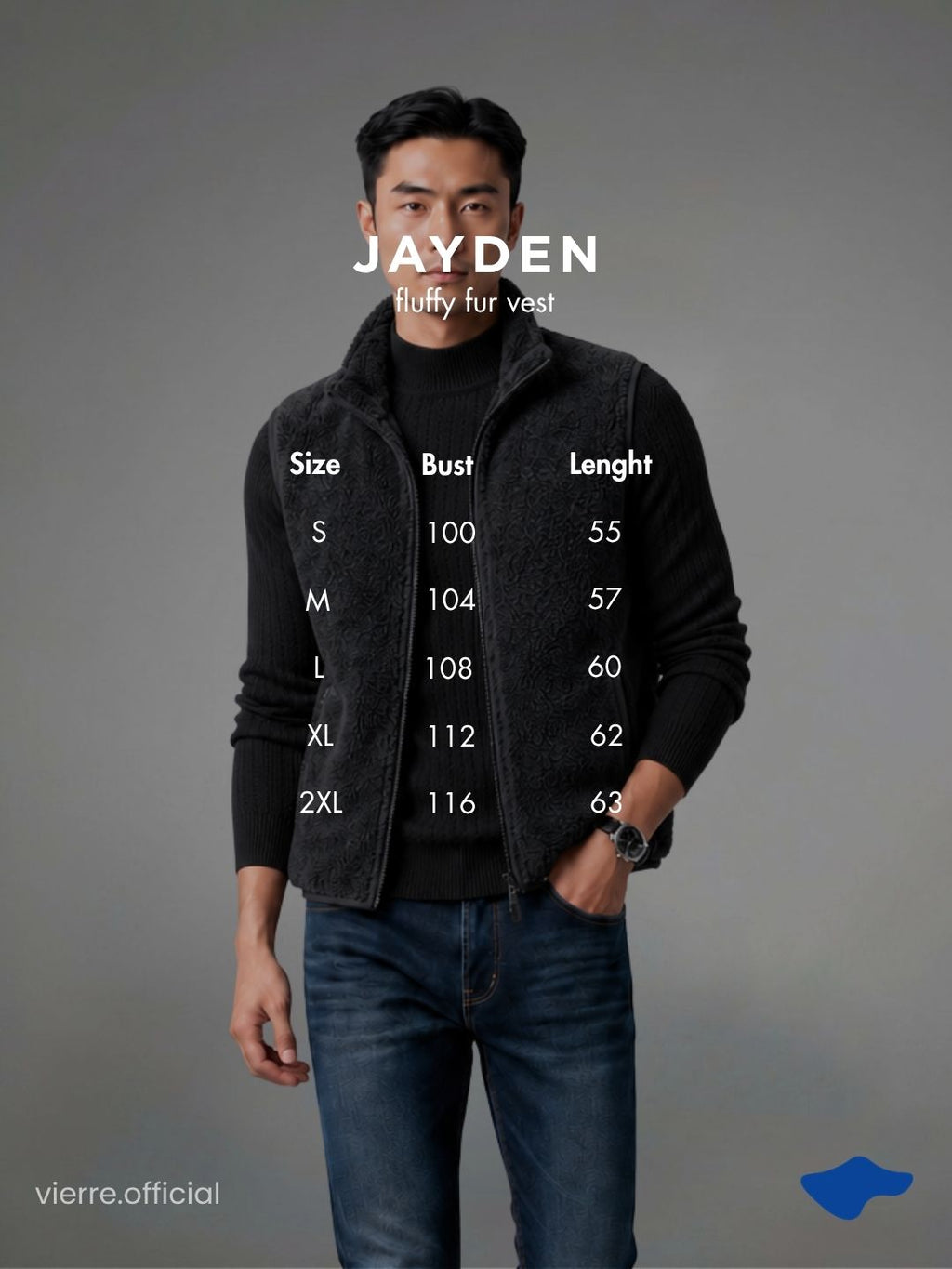 MEN - Jayden Fluffy Fur Vest Warm Tech