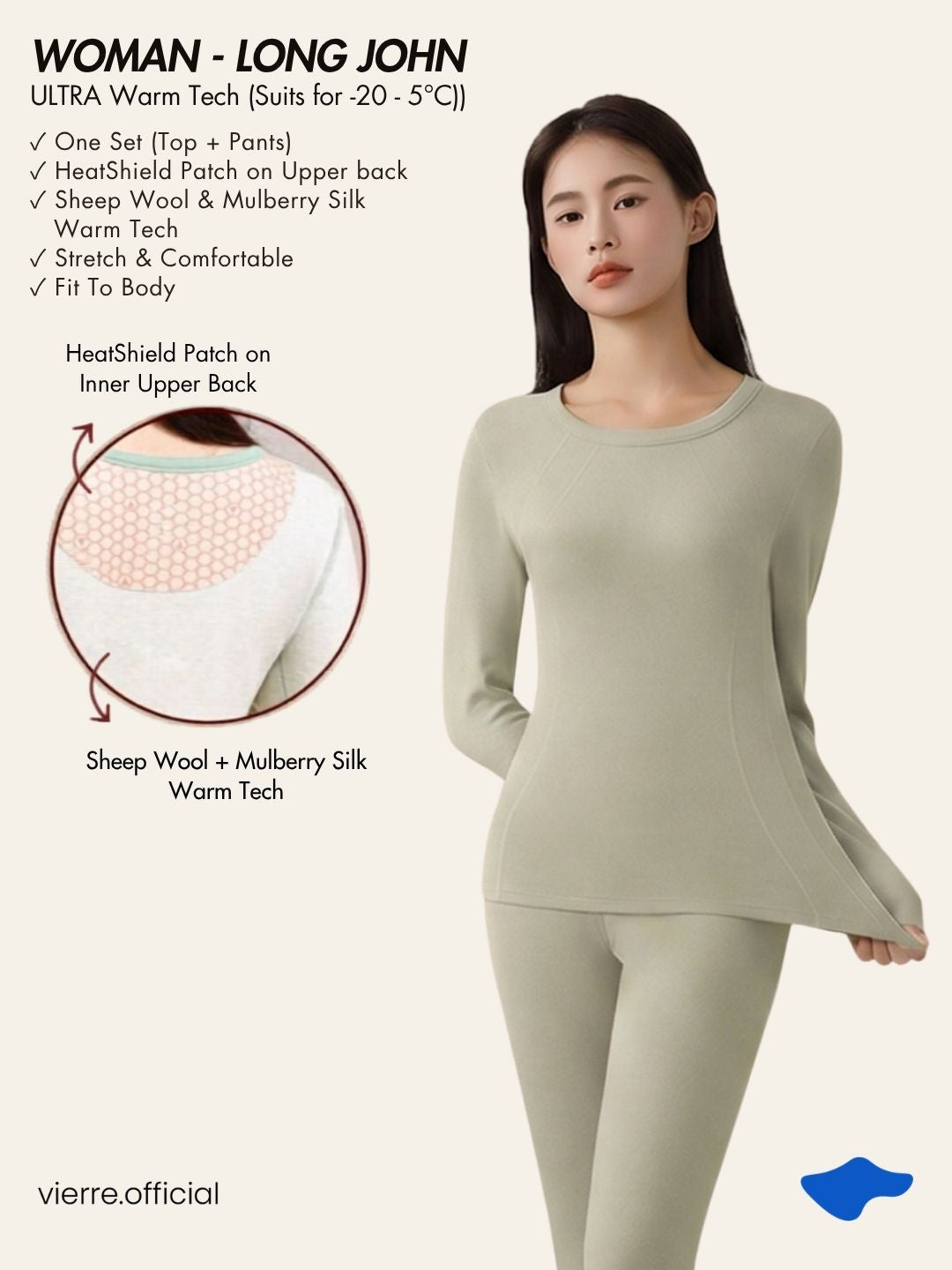 WOMAN / MAN - ULTRA Warm Tech Longjohn (Suits for -20 ~ 5°C)