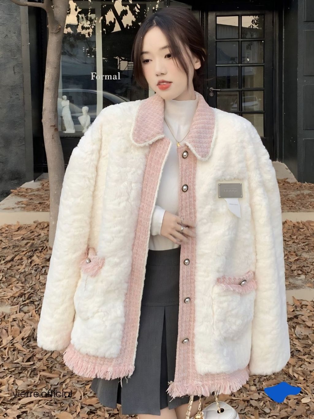 WOMAN - Terry Tweed Fur Coat